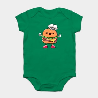 LOVELY CUTE BURGER IN CHEF LOOK Baby Bodysuit